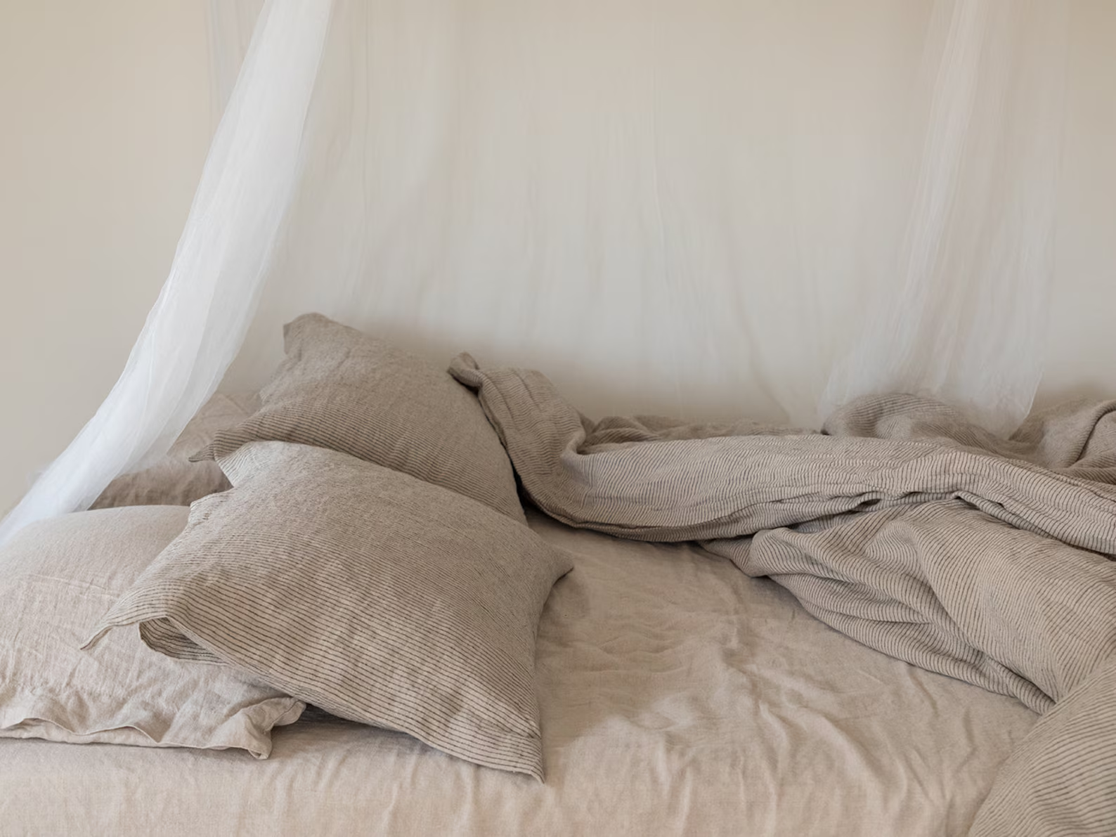 Linen Duvet Cover- Washed Linen Duvet Cover-Linen duvet cover in natural color with black stripes-Linen bedding--Available in any size.