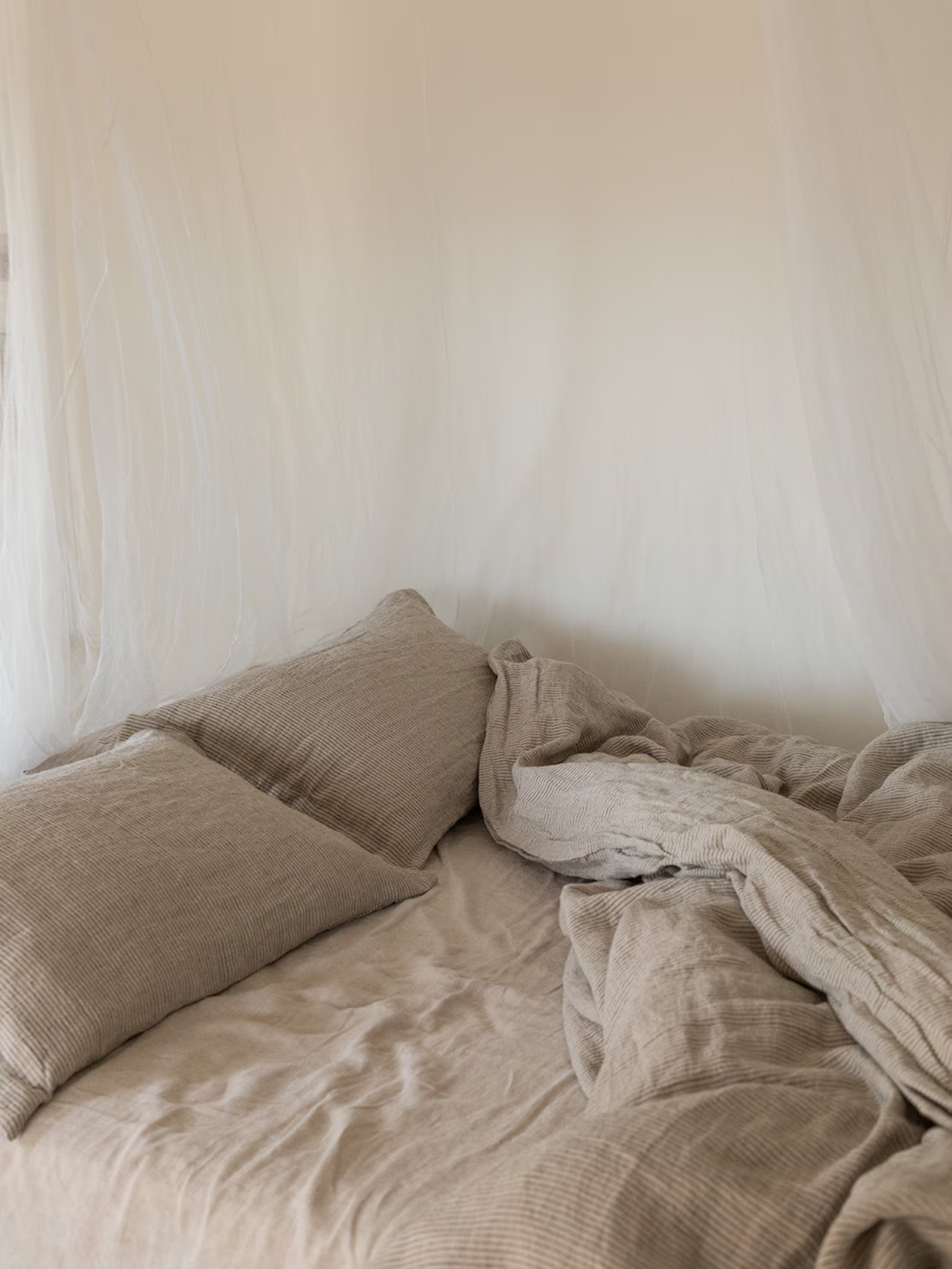 Linen Duvet Cover- Washed Linen Duvet Cover-Linen duvet cover in natural color with black stripes-Linen bedding--Available in any size.