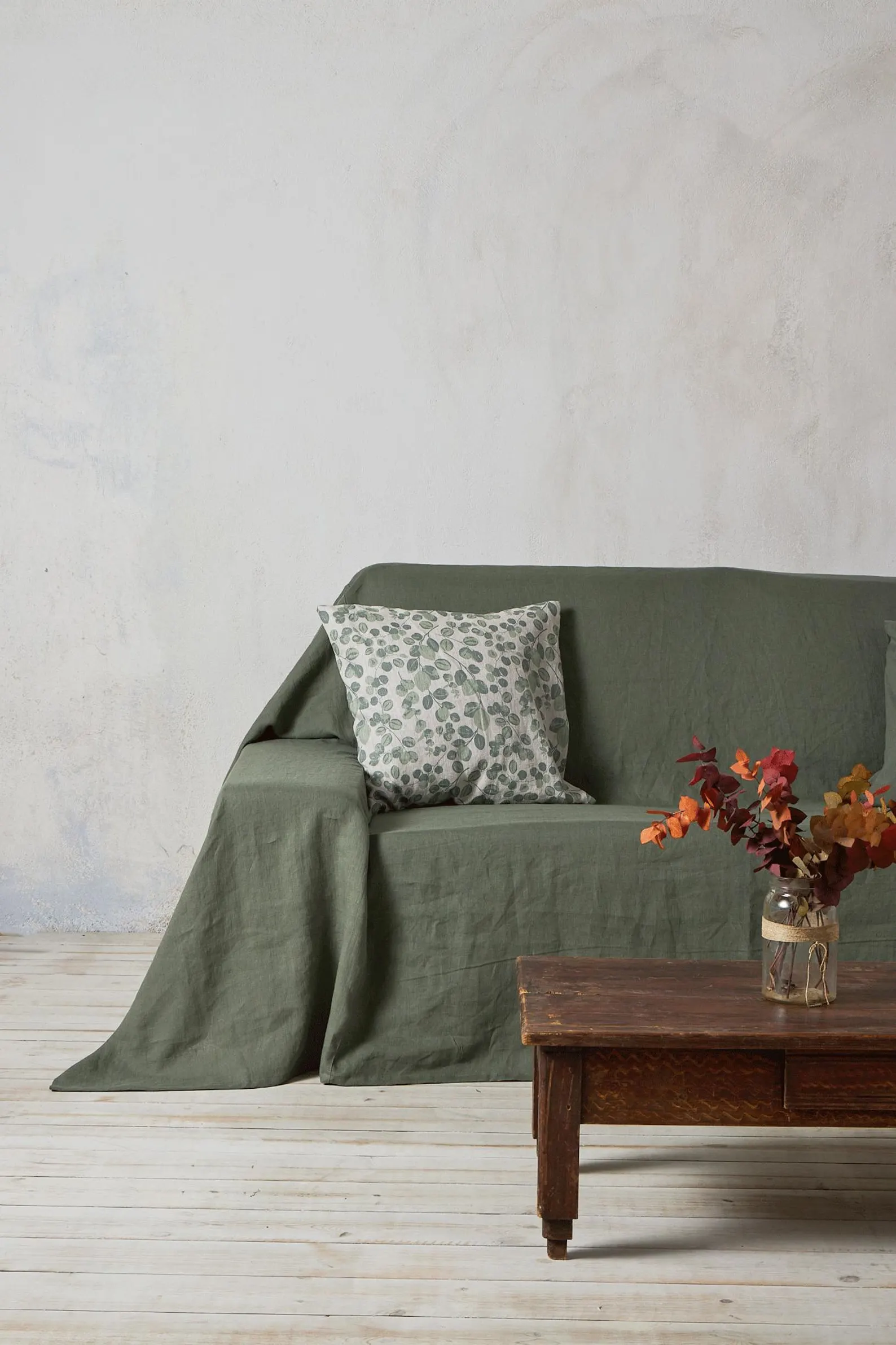 Linen couch cover- Linen sofa cover - Natural sofa cover- Washed linen sofa cover-Extra large bed cover -Linen couch slipcover, custom size.
