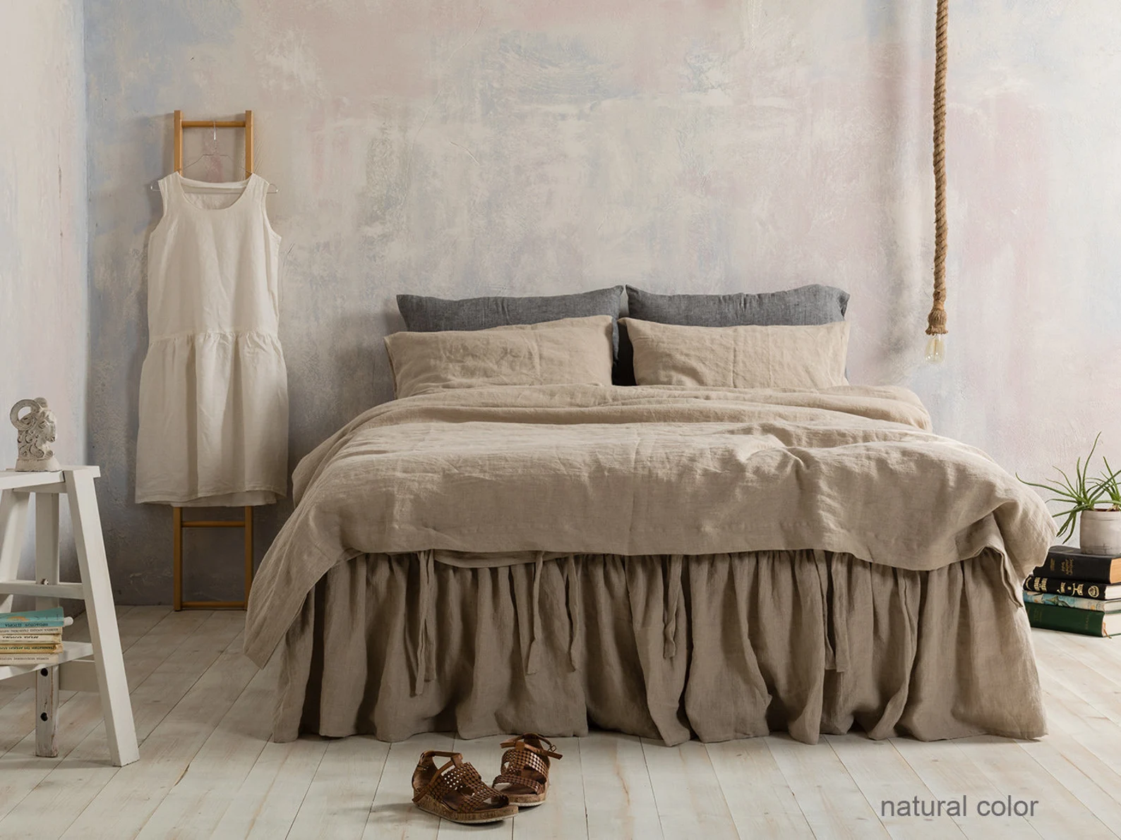 Linen Duvet Cover- White Washed Linen Duvet Cover-Linen bedding-Linen duvet cover-Available in any size.